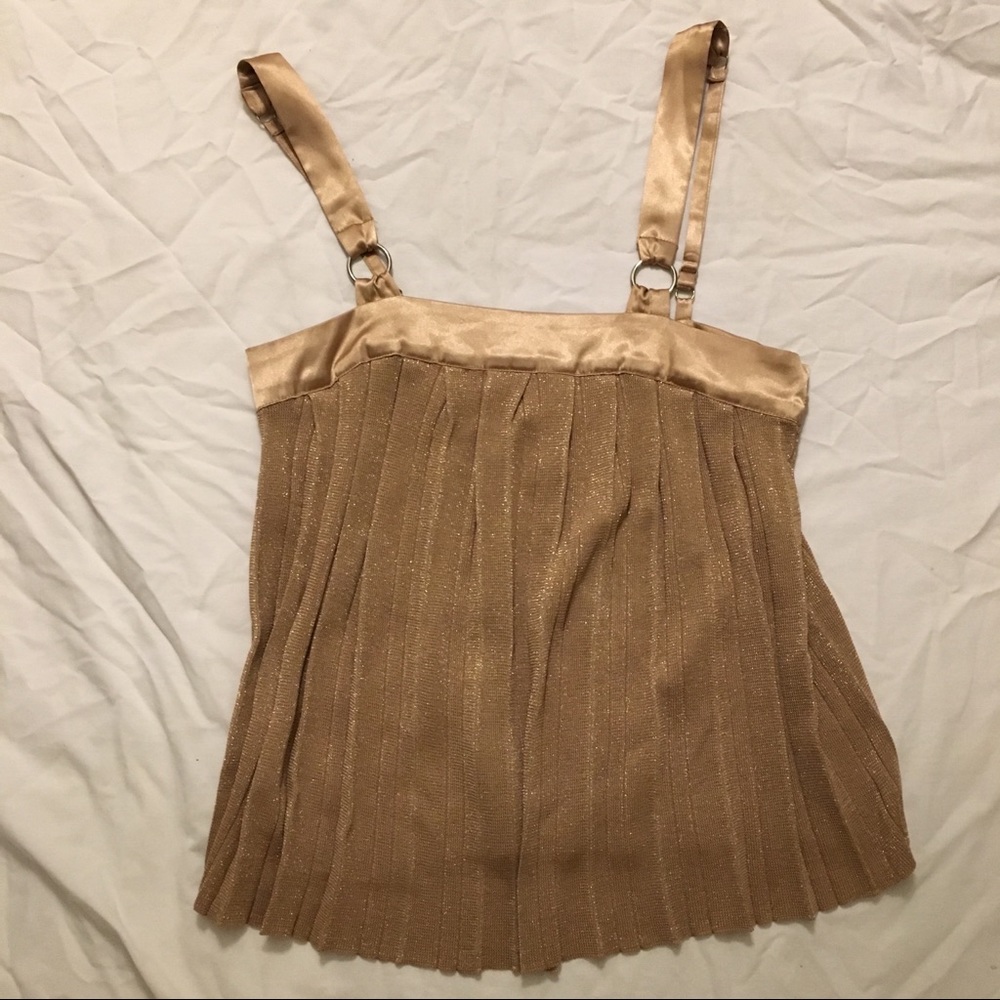 Arden B. Gold Sparkly Tank Top Blouse Size S